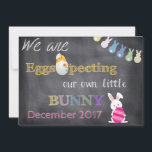 Eggspecting Easter Pregnancy Reveal Announcement<br><div class="desc">We are "Eggspectomg" our own little Bunny XXX
Cute and perfect way announcing to family and friends that your little one is on the way around Easter and spring time!</div>