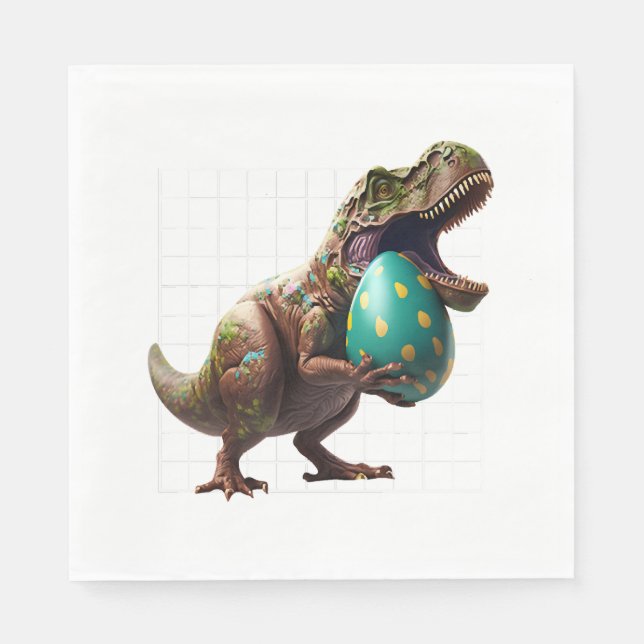Eggspert Easter Eggs Hunt Dinosaur Easter Bunnies  Napkins (Front)