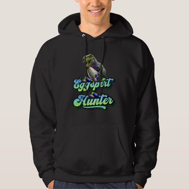 Eggspert Easter Eggs Hunter Easter Dinosaur Egg  1 Hoodie (Front)