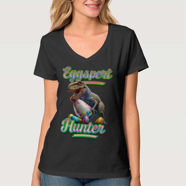 Eggspert Easter Eggs Hunter Easter Dinosaur Egg  5 T-Shirt (Front)