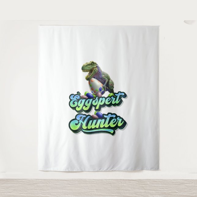 Eggspert Easter Eggs Hunter Easter Dinosaur Egg   Tapestry (Front)