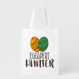 Eggspert Hunter Easter Funny Pun Grocery Bag