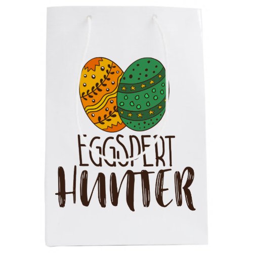 Eggspert Hunter Pun Easter Funny Saying Drawing Medium Gift Bag