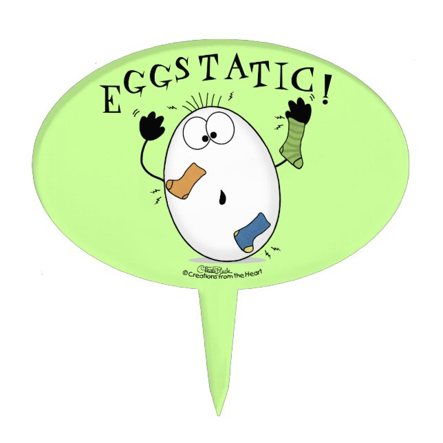Eggstatic-Ecstatic Egg Cake Topper (Front)
