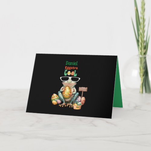 Eggstra Cool Frog with Sunglasses Easter Leap Year Card