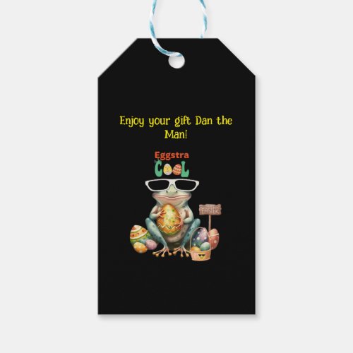 Eggstra Cool Frog with Sunglasses Easter Leap Year Gift Tags