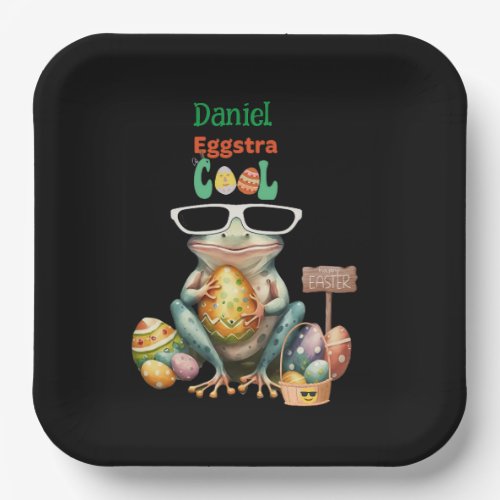 Eggstra Cool Frog with Sunglasses Easter Leap Year Paper Plates