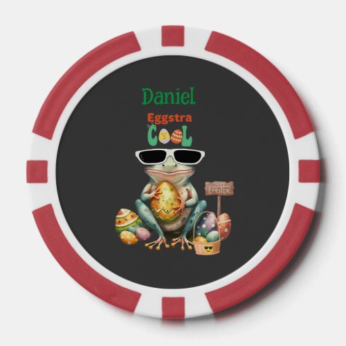 Eggstra Cool Frog with Sunglasses Easter Leap Year Poker Chips