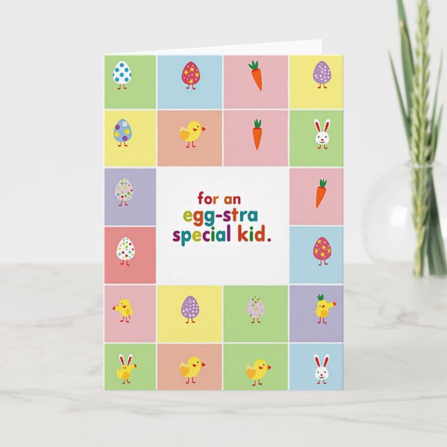 Eggstra Special Kid Greeting Card (Front)
