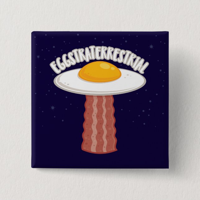 Eggstraterrestrial With Text Button (Front)