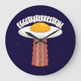 Eggstraterrestrial With Text Large Clock