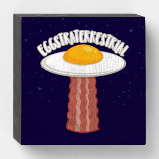 Eggstraterrestrial With Text Wooden Box Sign