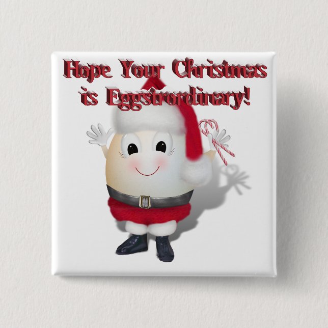 Eggstrordinary Santa Christmas Egg Button (Front)