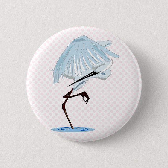 Eggy Egret Button (Front)
