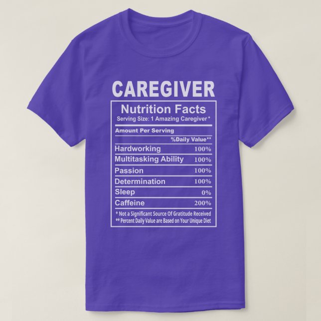 egiver Nutrition Facts T-Shirt (Design Front)
