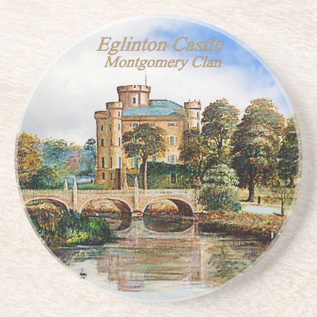 Eglinton Castle – Scottish Montgomery Clan Sandstone Coaster (Front)