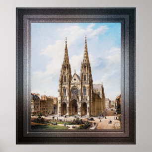 Église Sainte-Clotilde à Paris by Max Berthelin Poster