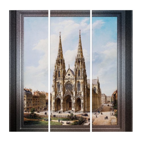 glise Sainte_Clotilde  Paris by Max Berthelin Triptych