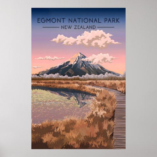 Egmont National Park New Zealand Travel Poster