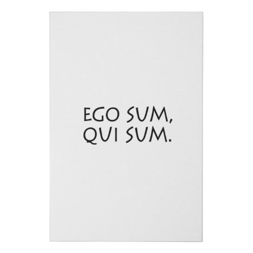 Ego sum qui sum faux canvas print