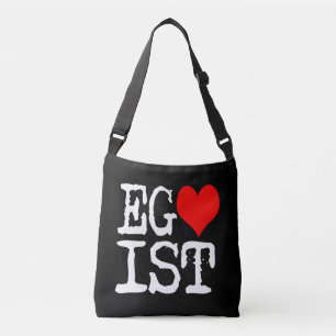 Egoist Red Heart Black Crossbody Bag