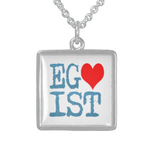 Egoist Red Heart Denim Sterling Silver Necklace