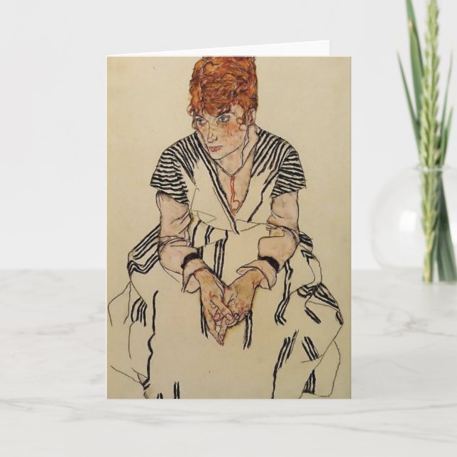 Egon Schiele- Artist's Sister in Law Card (Front)