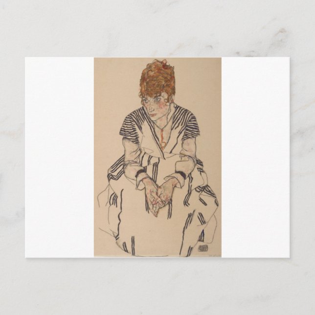 Egon Schiele- Artist's Sister in Law Postcard (Front)