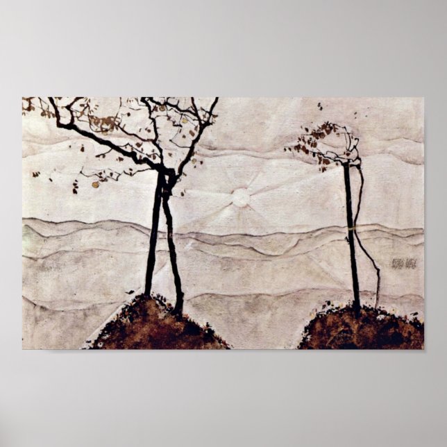 Egon Schiele - autumn sun and trees Poster (Front)