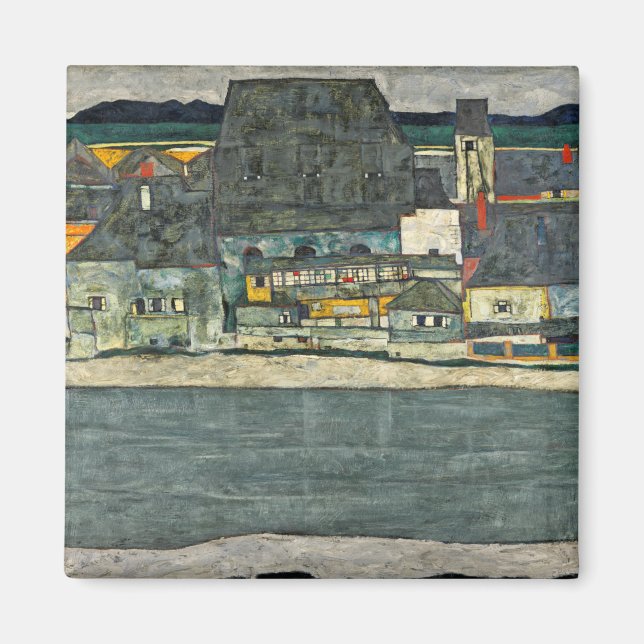 Egon Schiele casas junto al rio ciudad vieja. Magnet (Front)