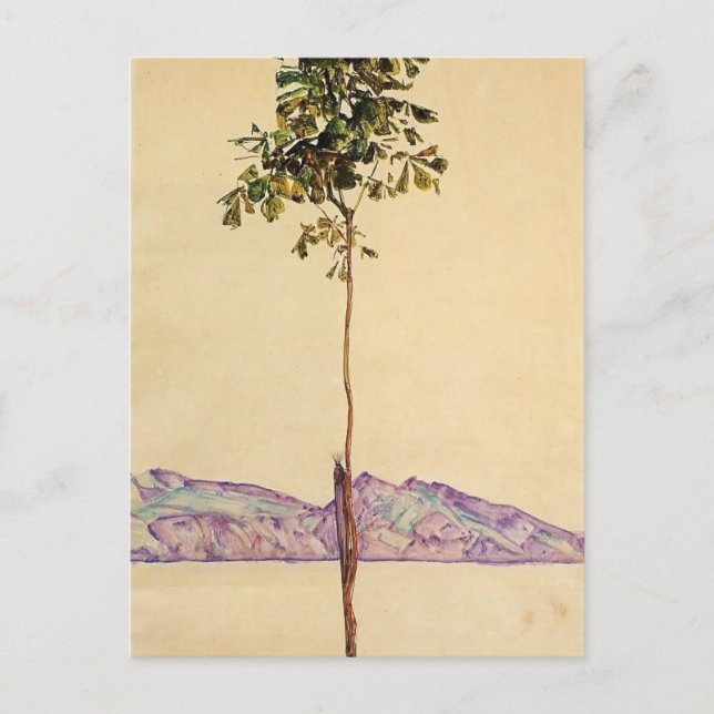 Egon Schiele- Chestnut Tree at Lake Constance Postcard (Front)