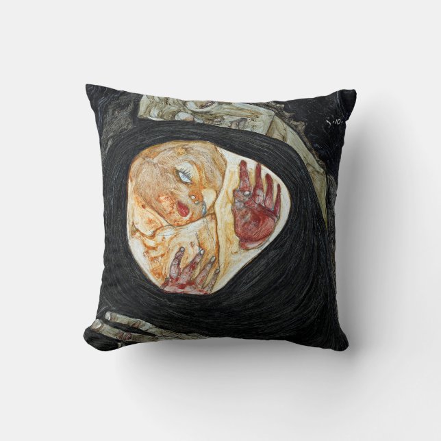 Egon Schiele Dead Mother I Throw Pillow (Front)