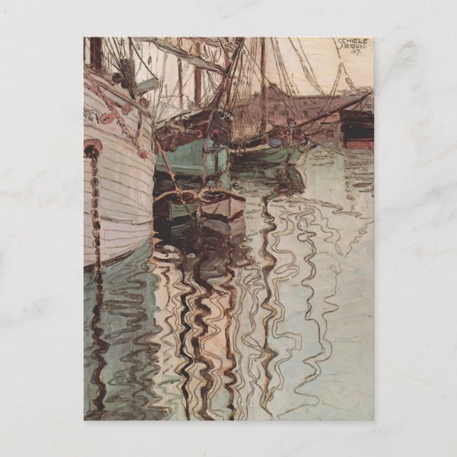 Egon Schiele- Harbor of Trieste Postcard (Front)