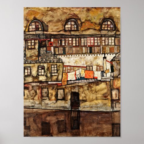 Egon Schiele _ House Wall On The River Poster