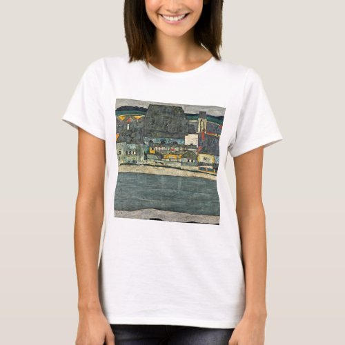 Egon Schiele houses by the river old city T_Shirt