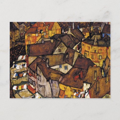 Egon Schiele Krumau Crescent of Houses Postcard