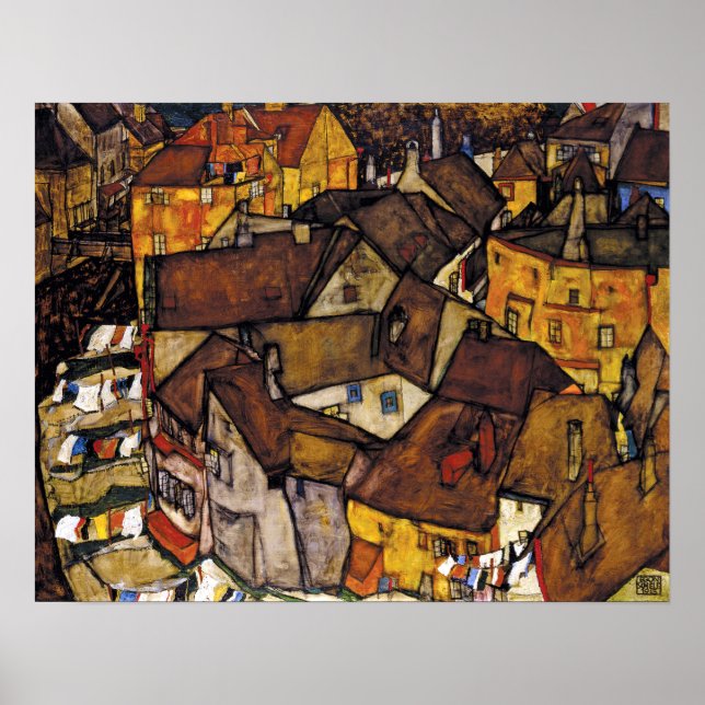 Egon Schiele Krumau Crescent of Houses Poster (Front)