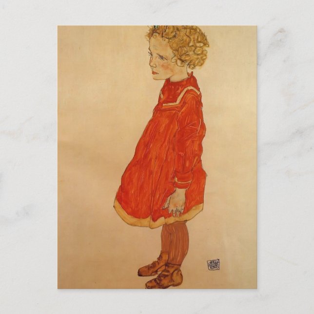 Egon Schiele- Little Girl with Blond Hair Postcard (Front)