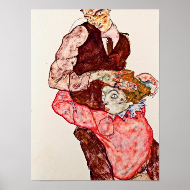 Egon Schiele - Lovers Poster (Front)