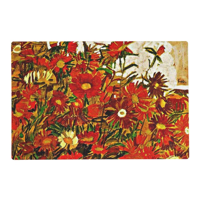 Egon Schiele painting, Field of Flowers Placemat (Front)