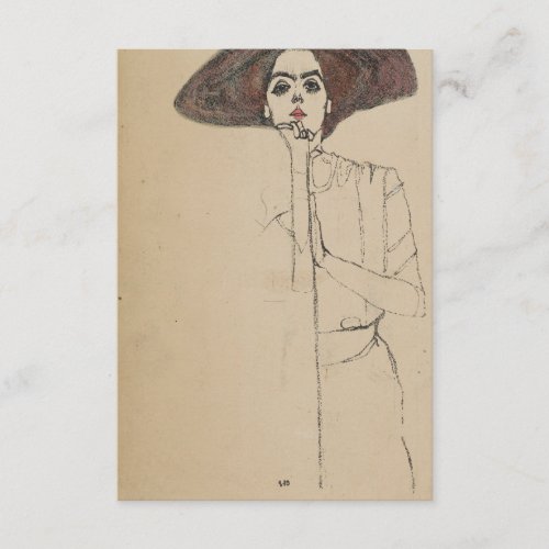 Egon Schiele _ Portrait Of A Woman Enclosure Card