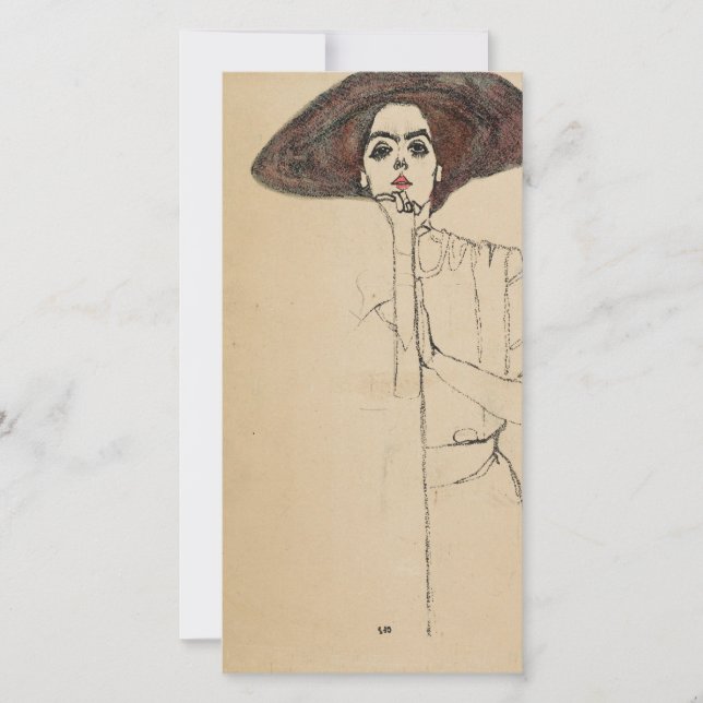 Egon Schiele - Portrait Of A Woman Holiday Card (Front)