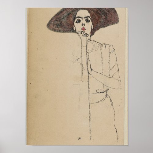 Egon Schiele  Portrait Of A Woman Poster