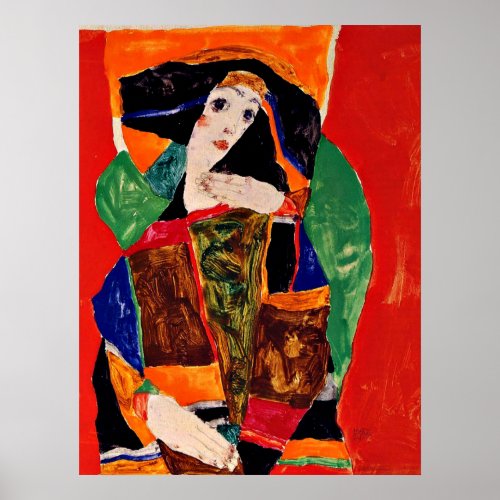 Egon Schiele _ Portrait of a Woman Poster