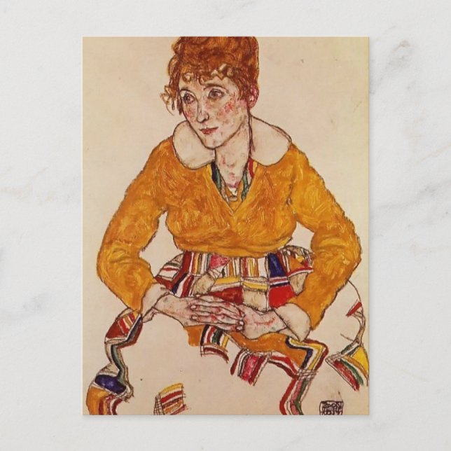Egon Schiele- Portrait of the Artist's Wife Postcard (Front)
