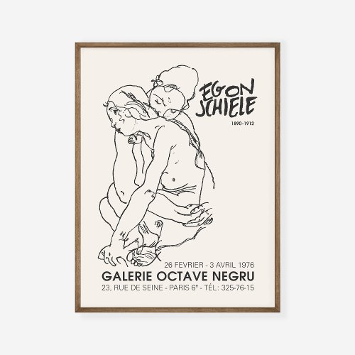 Egon Schiele Seated Woman Art Exhibition Poster