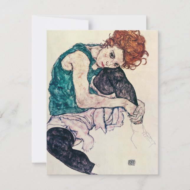 Egon Schiele Seated Woman Invitations (Front)