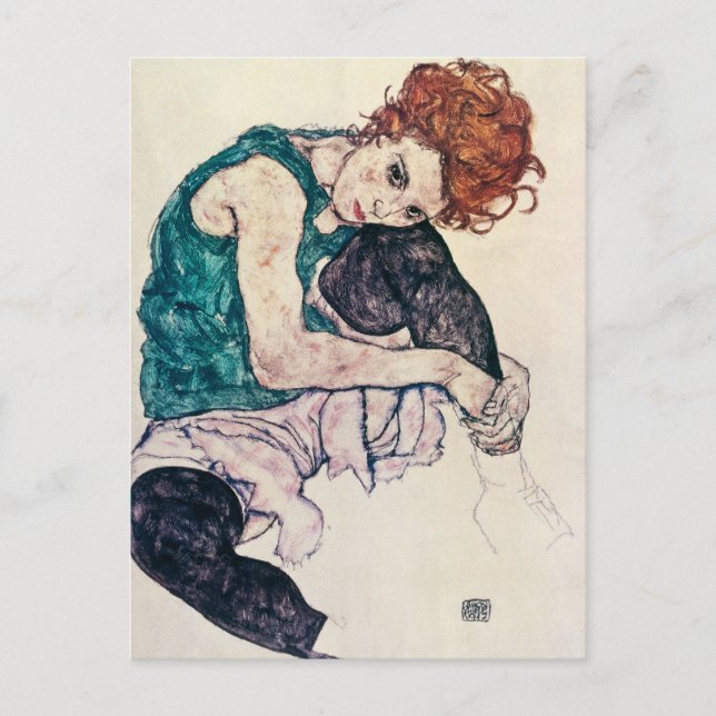 Egon Schiele Seated Woman Postcard (Front)