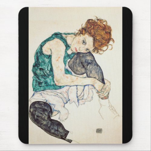 Egon Schiele　Seated woman with bent knee Mouse Pad