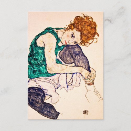 Egon Schiele _ Seated Woman With Legs Drawn Up Enclosure Card